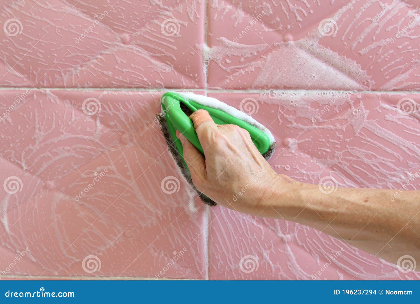 Cleaning ceramic tiles stock photo. Image of polishing 196237294