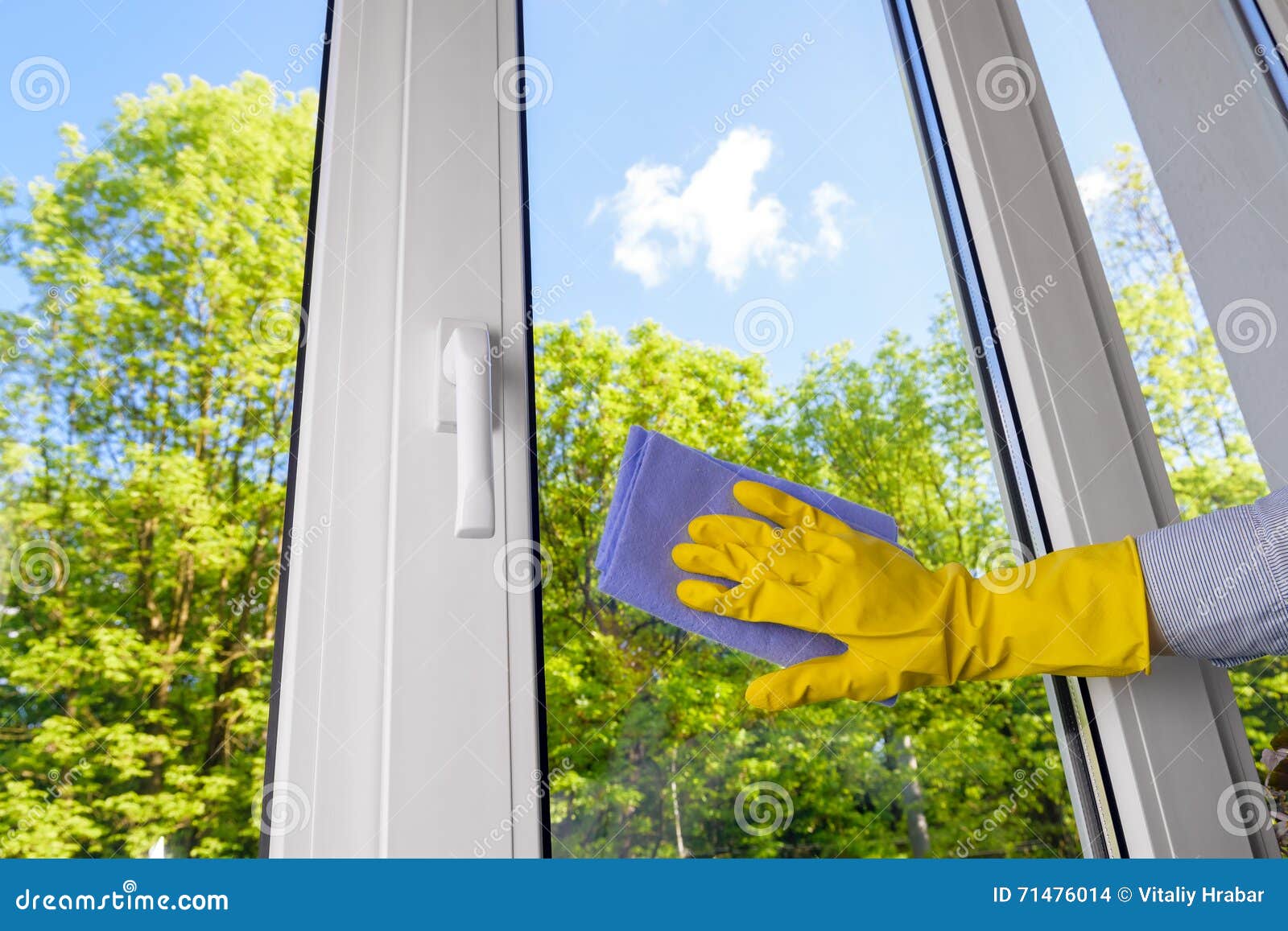Cleaning Closed Plastic Vinyl Window Stock Photo Image of lock