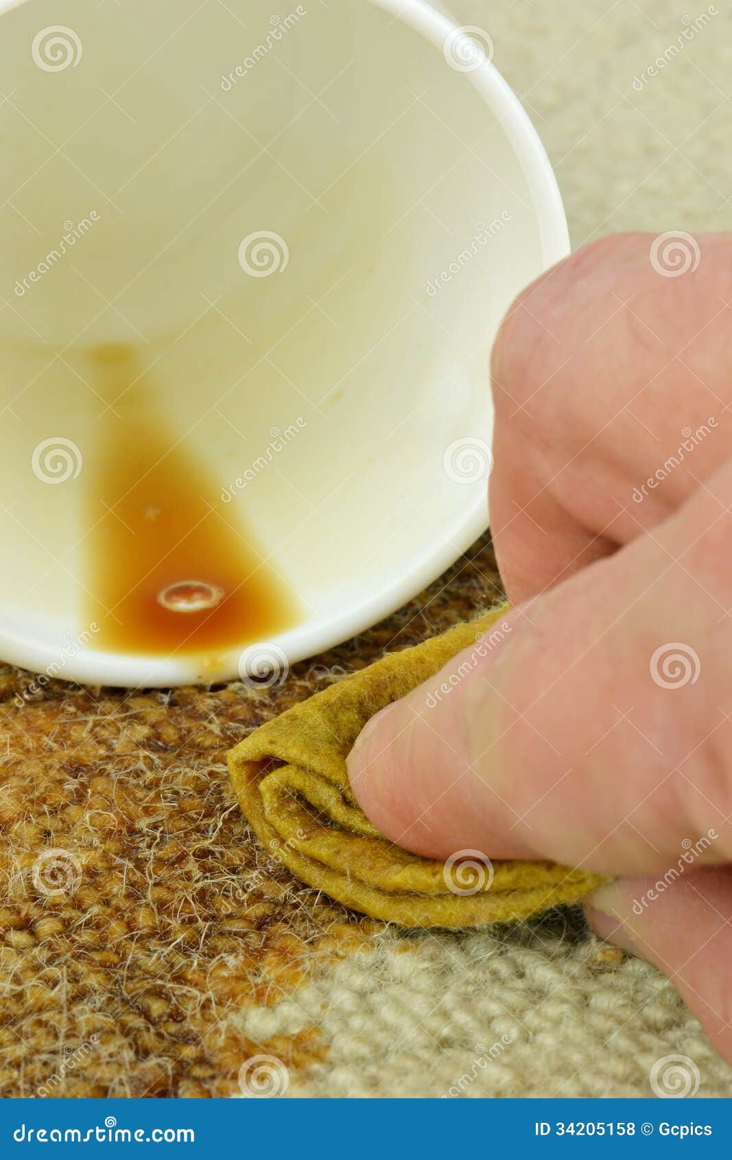 Cleaning a Coffee Stain from a Carpet Stock Photo Image of spilled, toppled 34205158