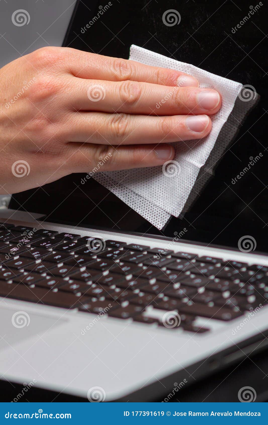 Cleaning a Computer with a Cloth Stock Image Image of bacteria