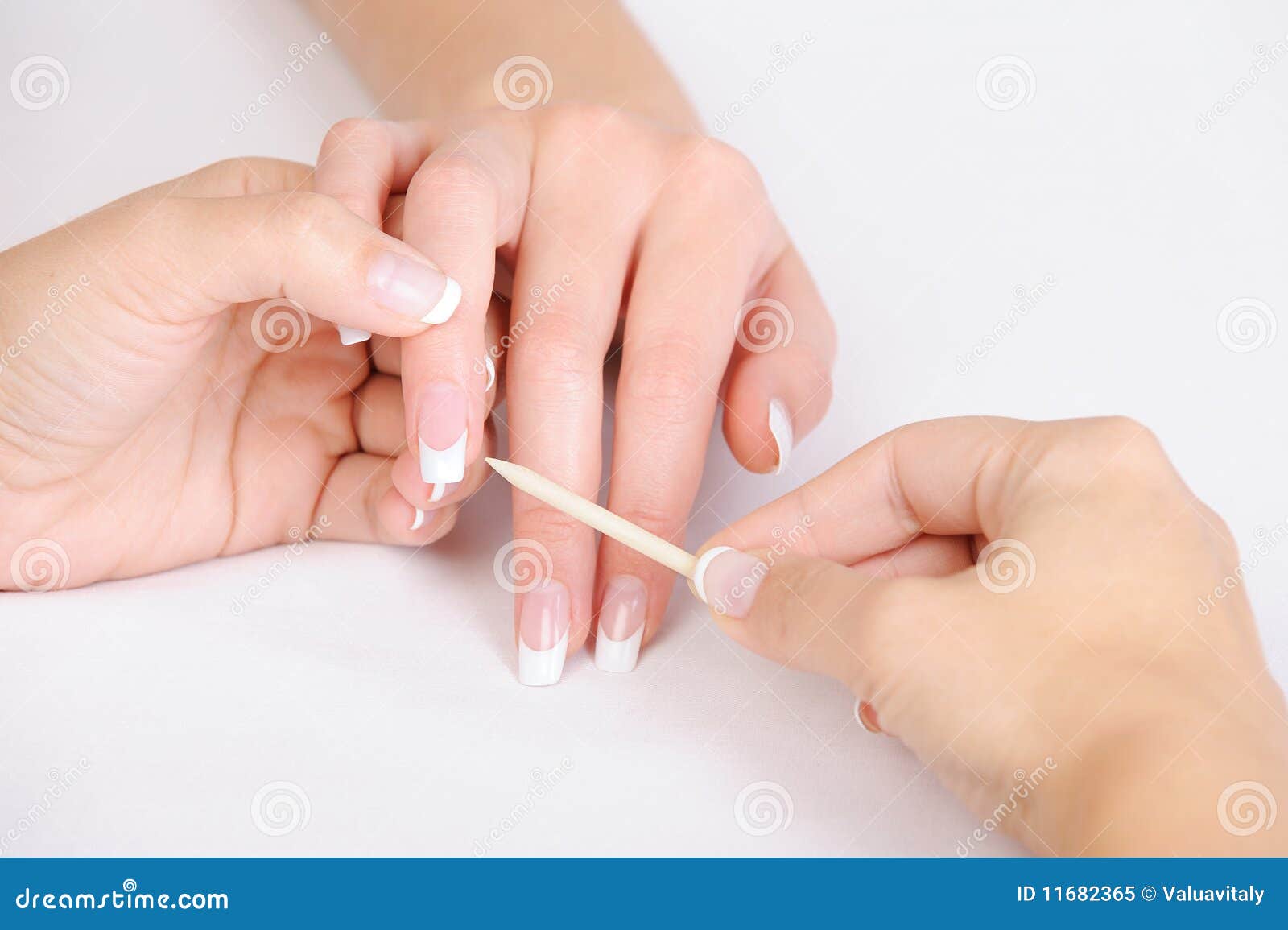 Cleaning Cuticle of Fingers with Cosmetic Stick Stock Image Image of