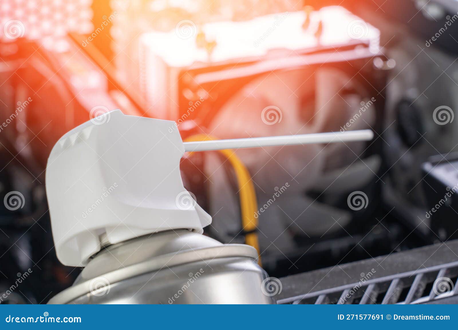 Service PC, Cleaning from Dust Inside the Computer Stock Image Image