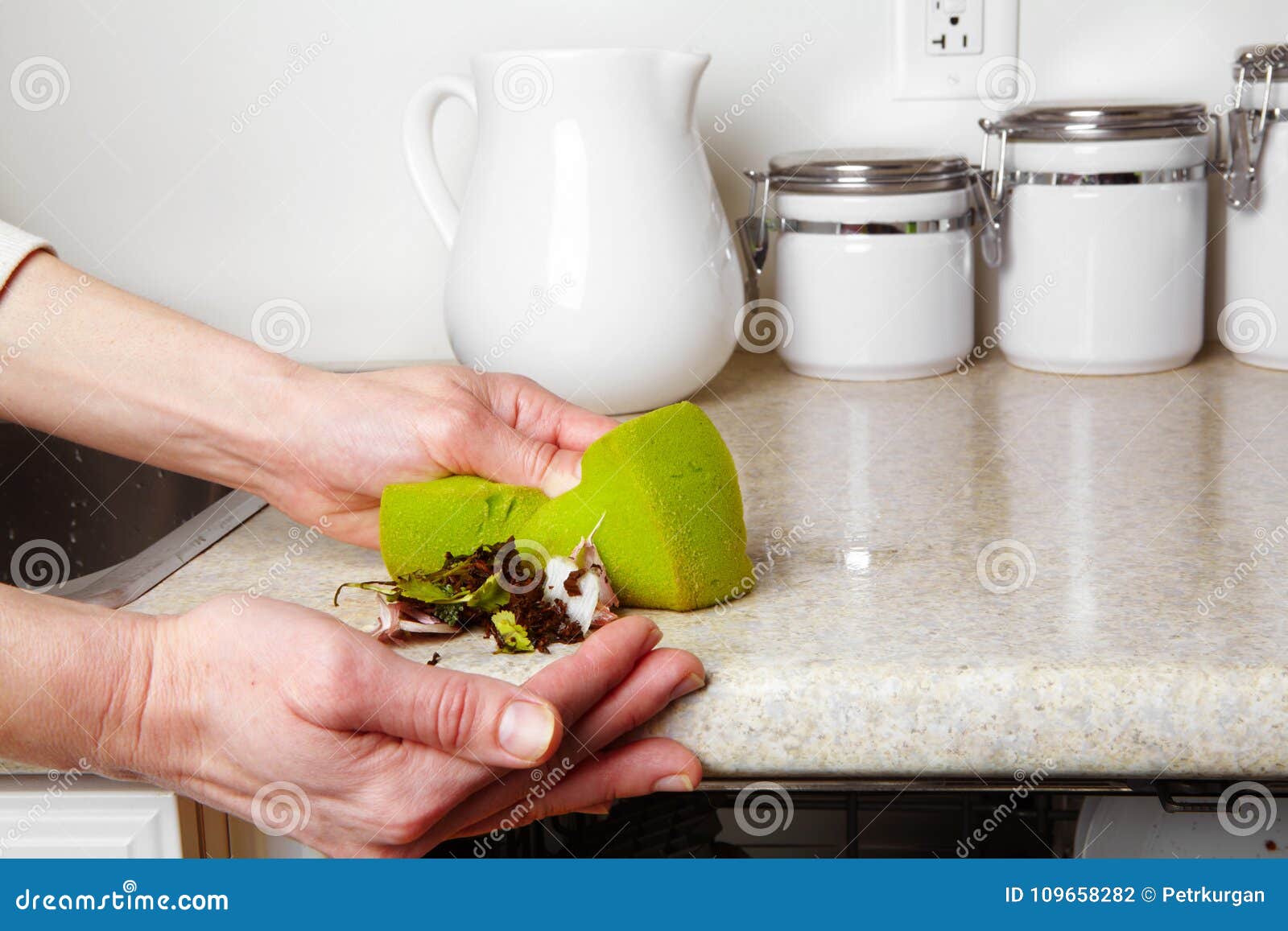 Cleaning dinner table stock photo. Image of grit, hand 109658282