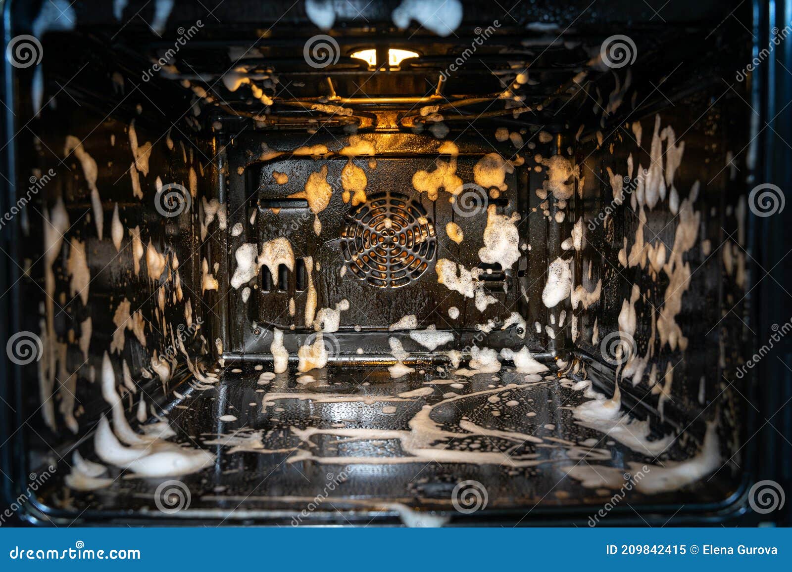 Cleaning a Dirty Oven in the Kitchen Stock Image Image of cooking, empty 209842415
