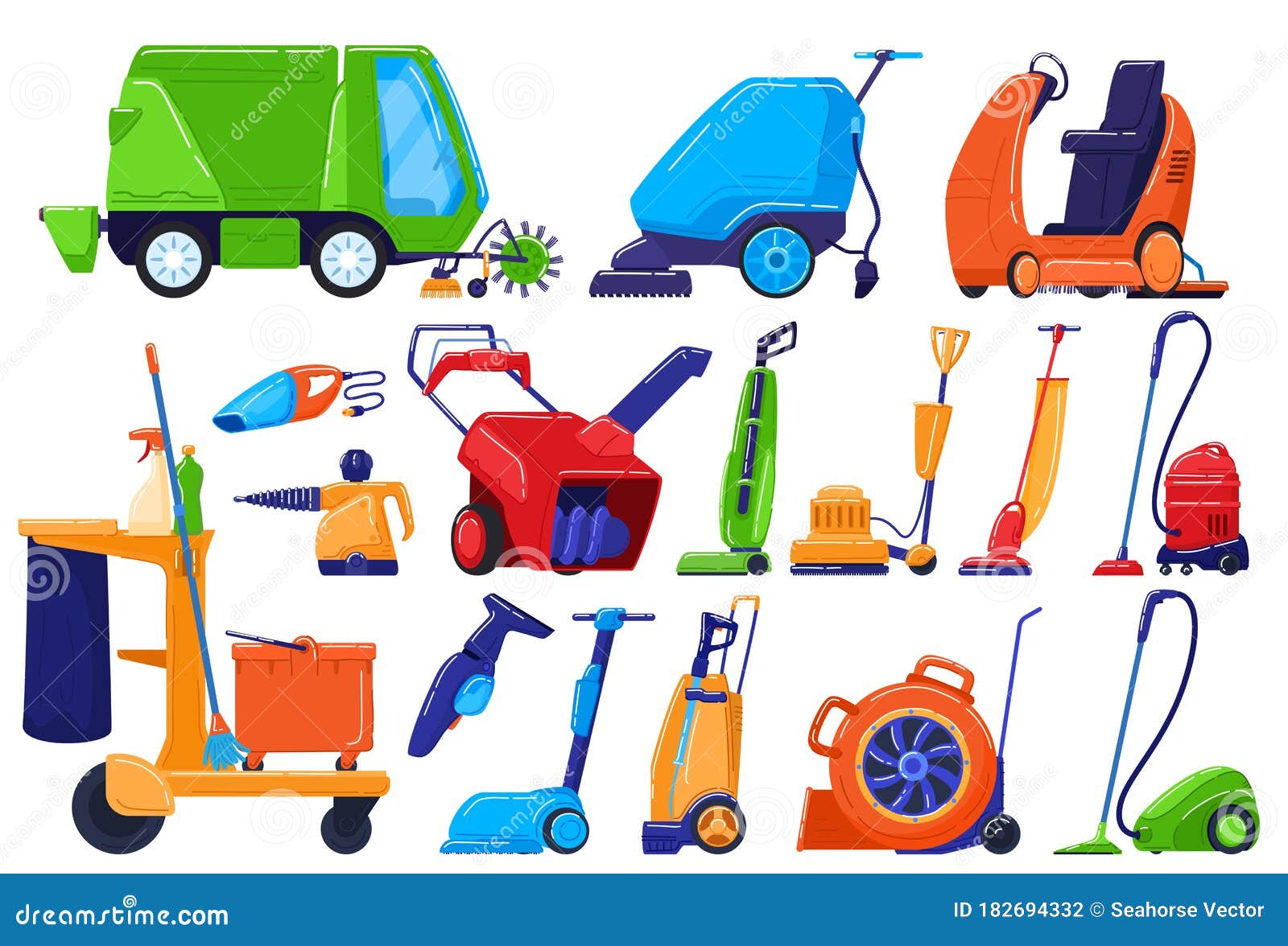 Cleaning tools isolated house washing equipment Vector Image