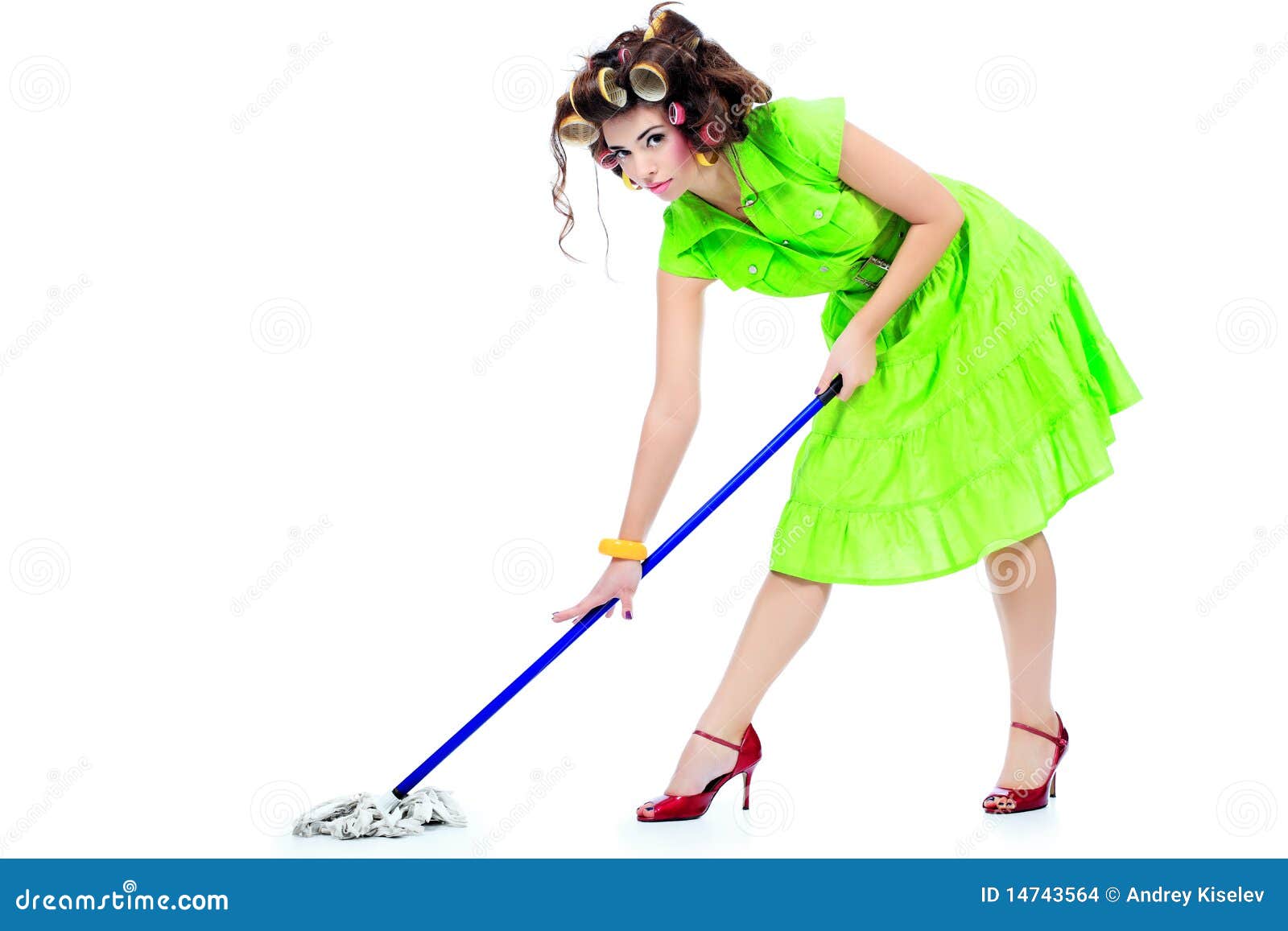Cleaning floor stock photo. Image of dress, housekeeping 14743564