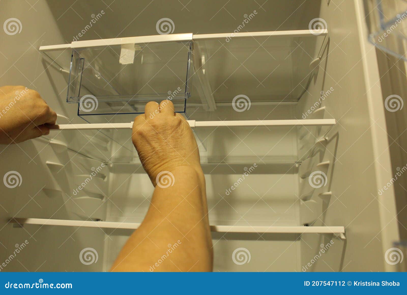 Cleaning Cleaning Fridge Sink Wipes the Shelf Inserts the Shelf Stock Photo Image of glove