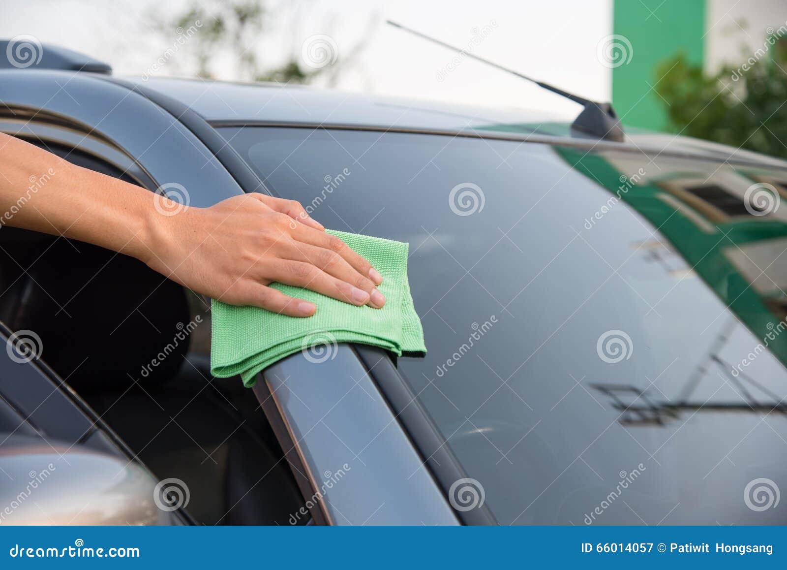 Cleaning glass car stock image. Image of cloth, dirt 66014057