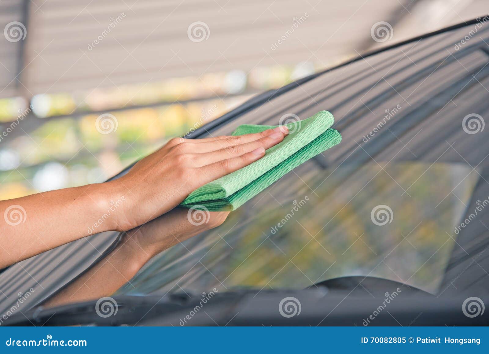 Cleaning glass car stock image. Image of manual, human 70082805