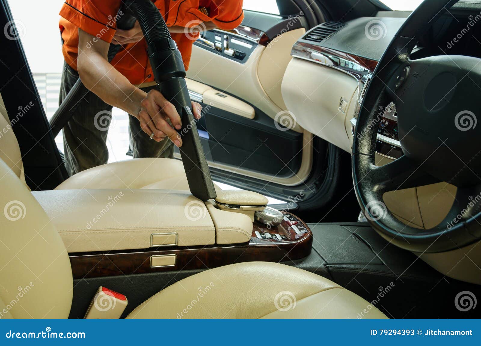 Cleaning of Interior of the Car with Vacuum Cleaner Stock Image Image of industry, polishing
