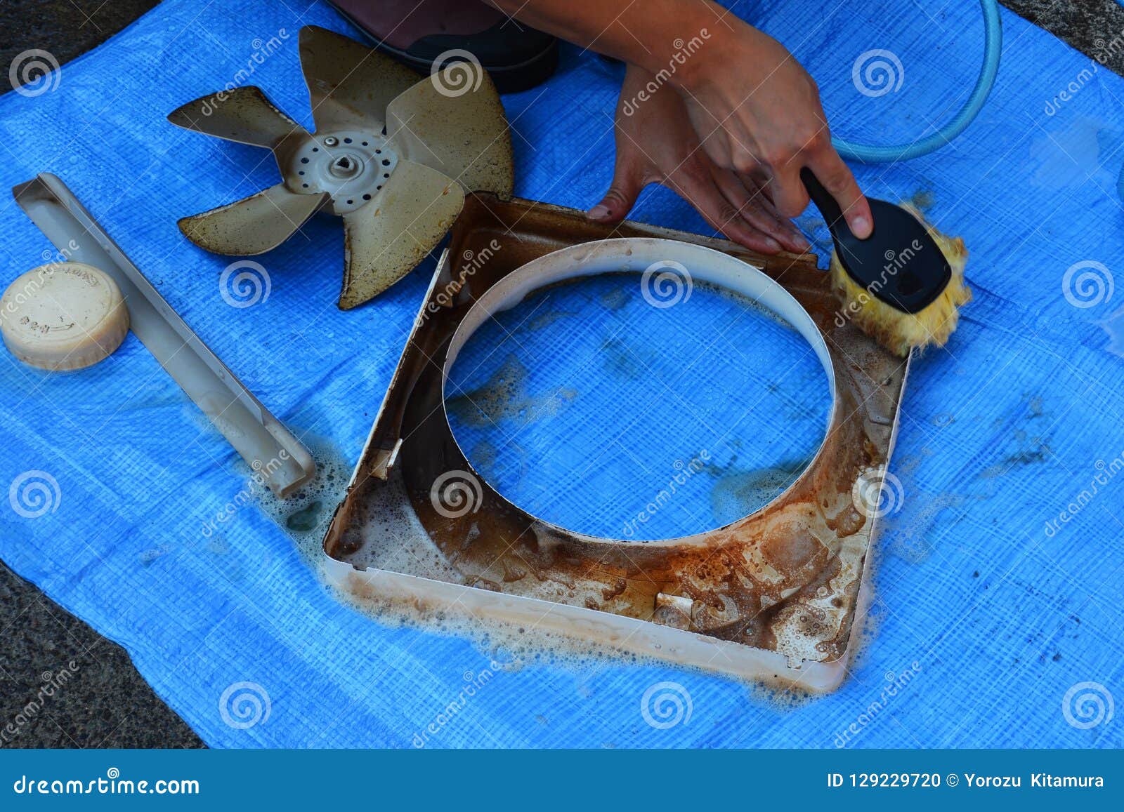 Cleaning of the Kitchen Exhaust Fan Stock Photo Image of dust, repair 129229720