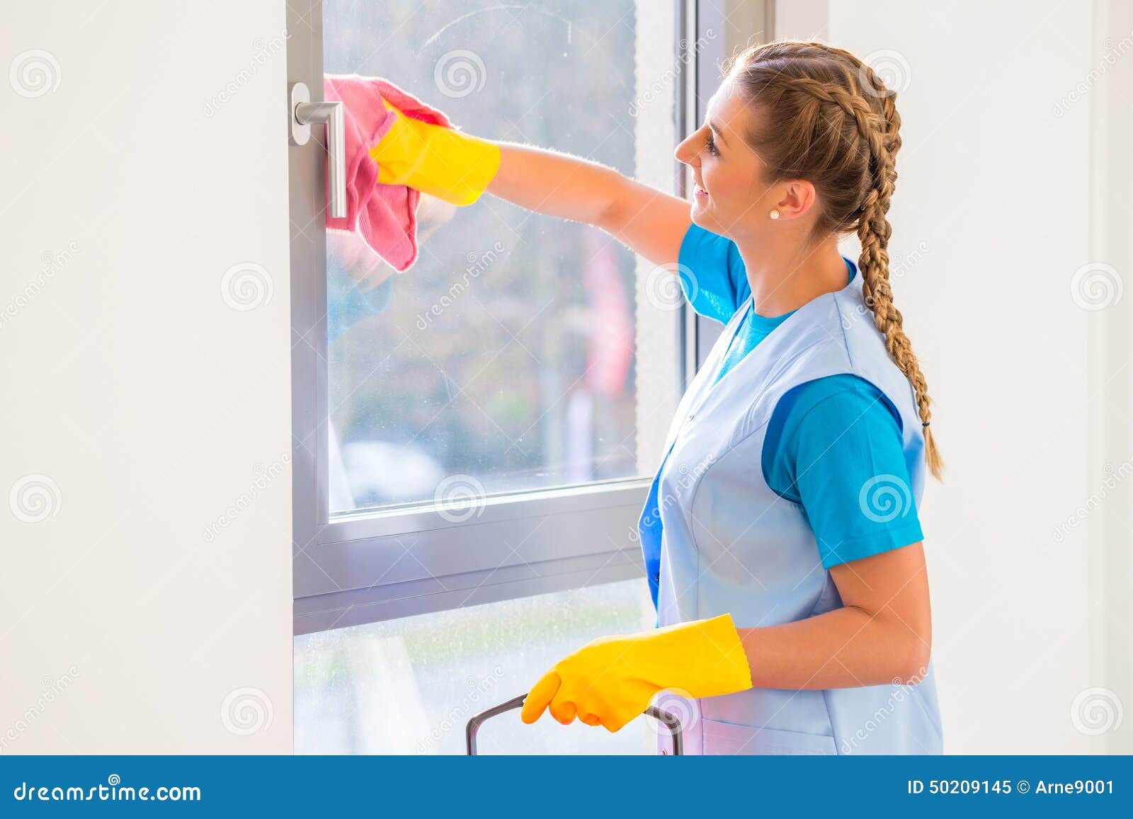 Cleaning lady with cloth stock image. Image of people 50209145