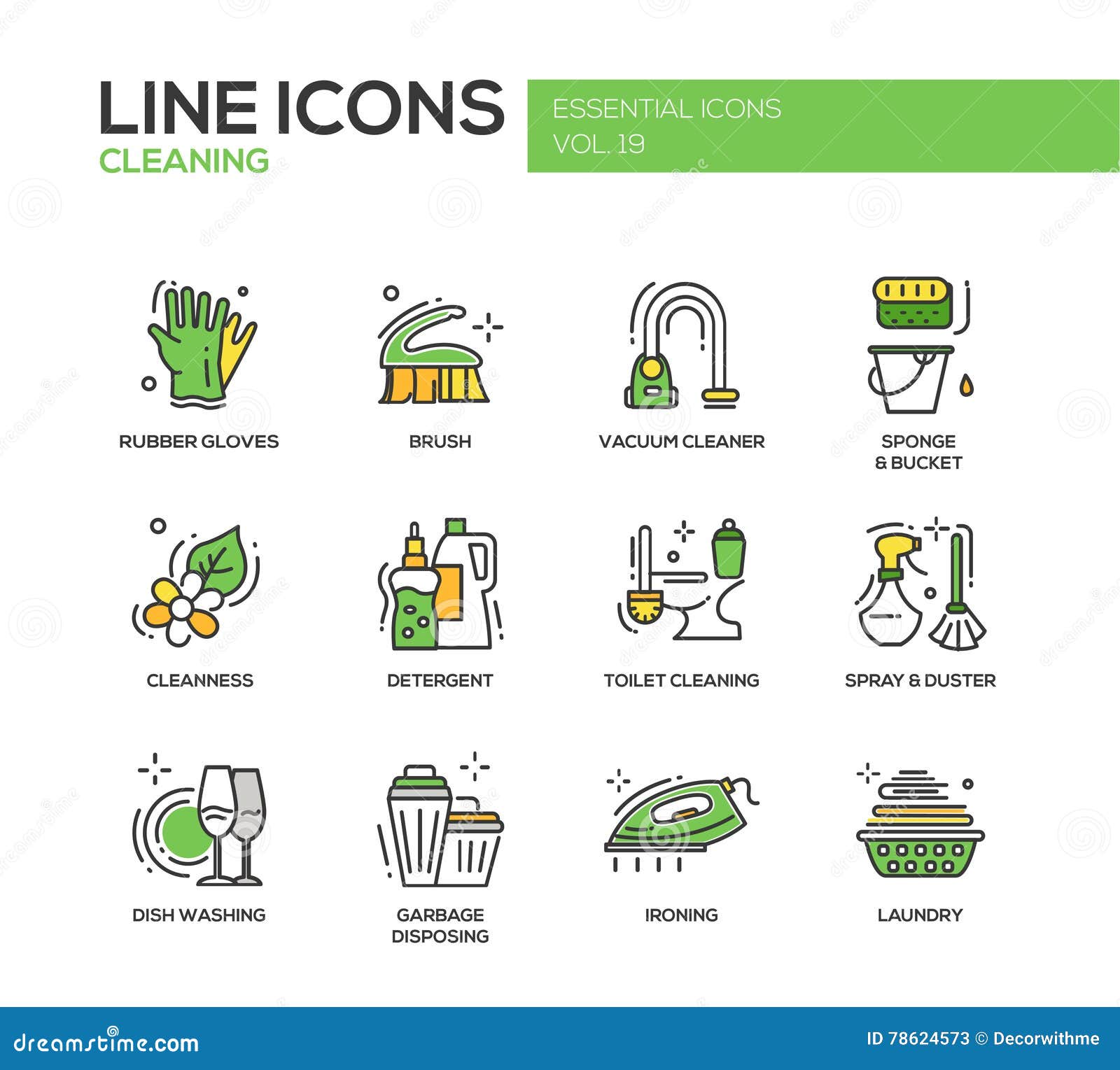 cleaning - line  icons set