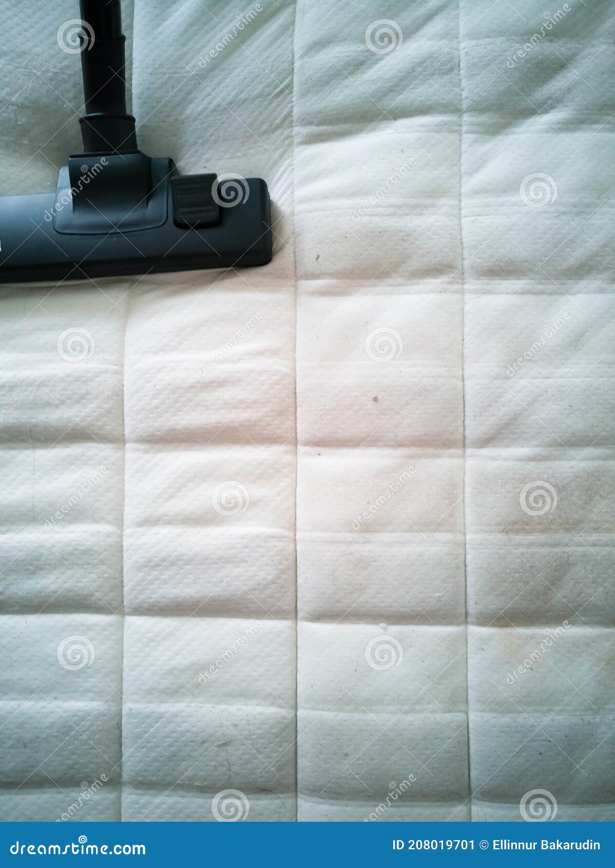 Cleaning the Mattress with Vacuum Cleaner at Home Stock Image Image