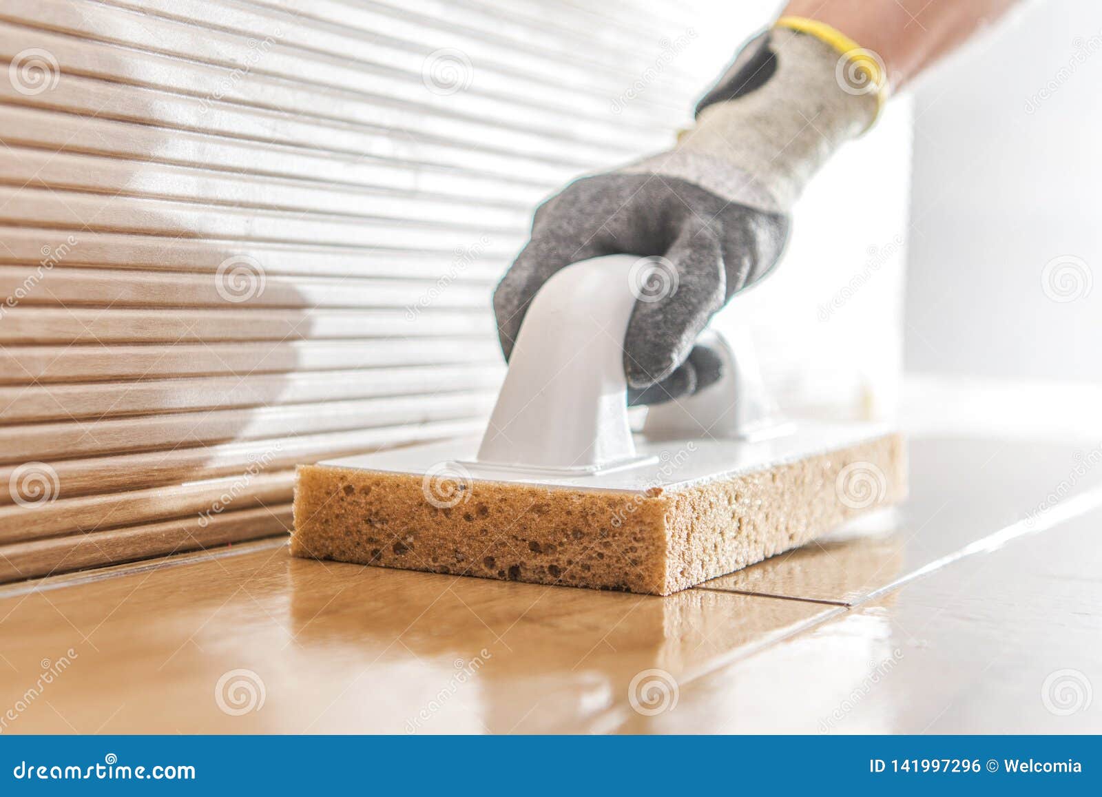 Cleaning New Ceramic Tiles stock photo Image of industry 