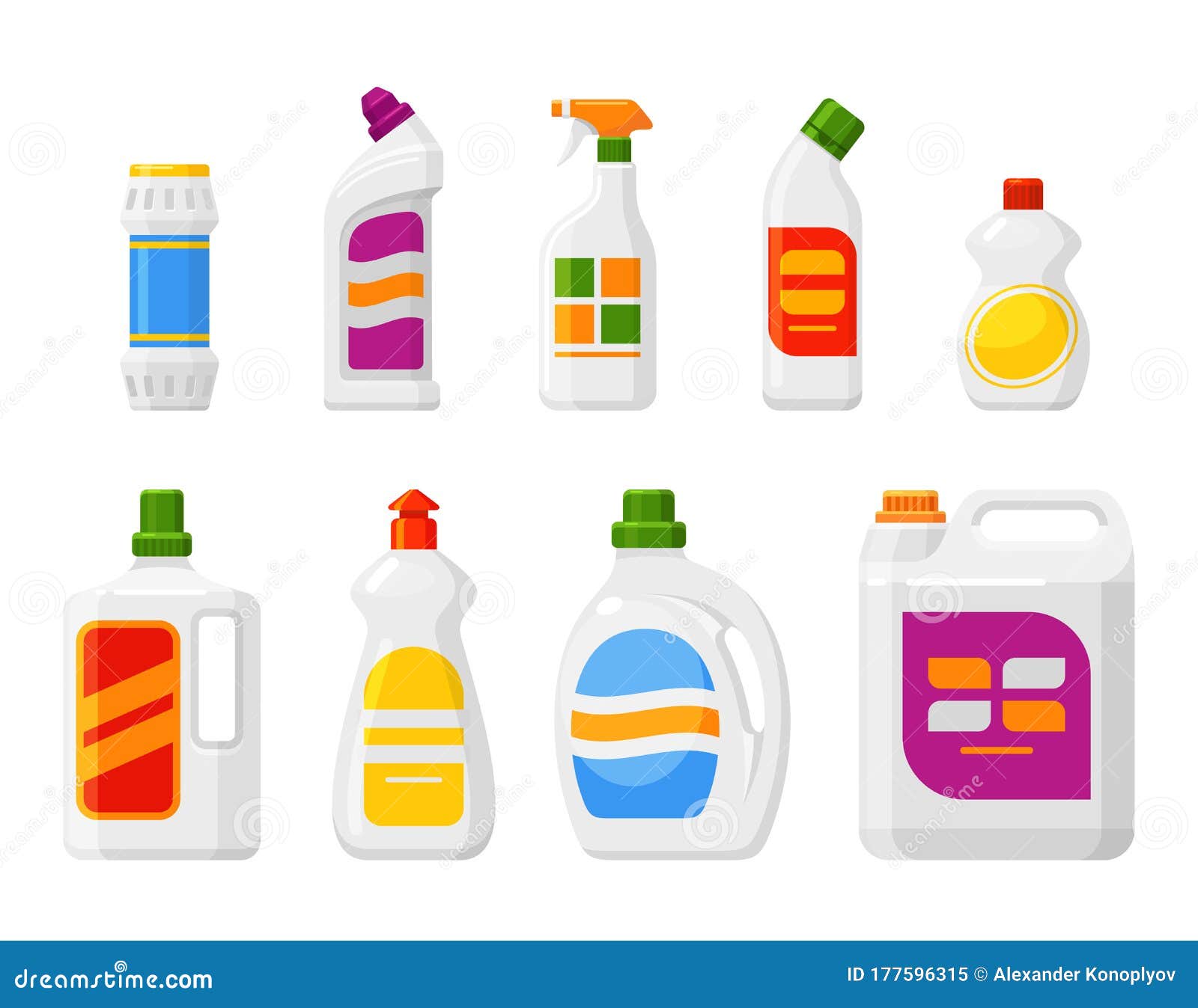 Set home cleaning products housekeeping icons Vector Image