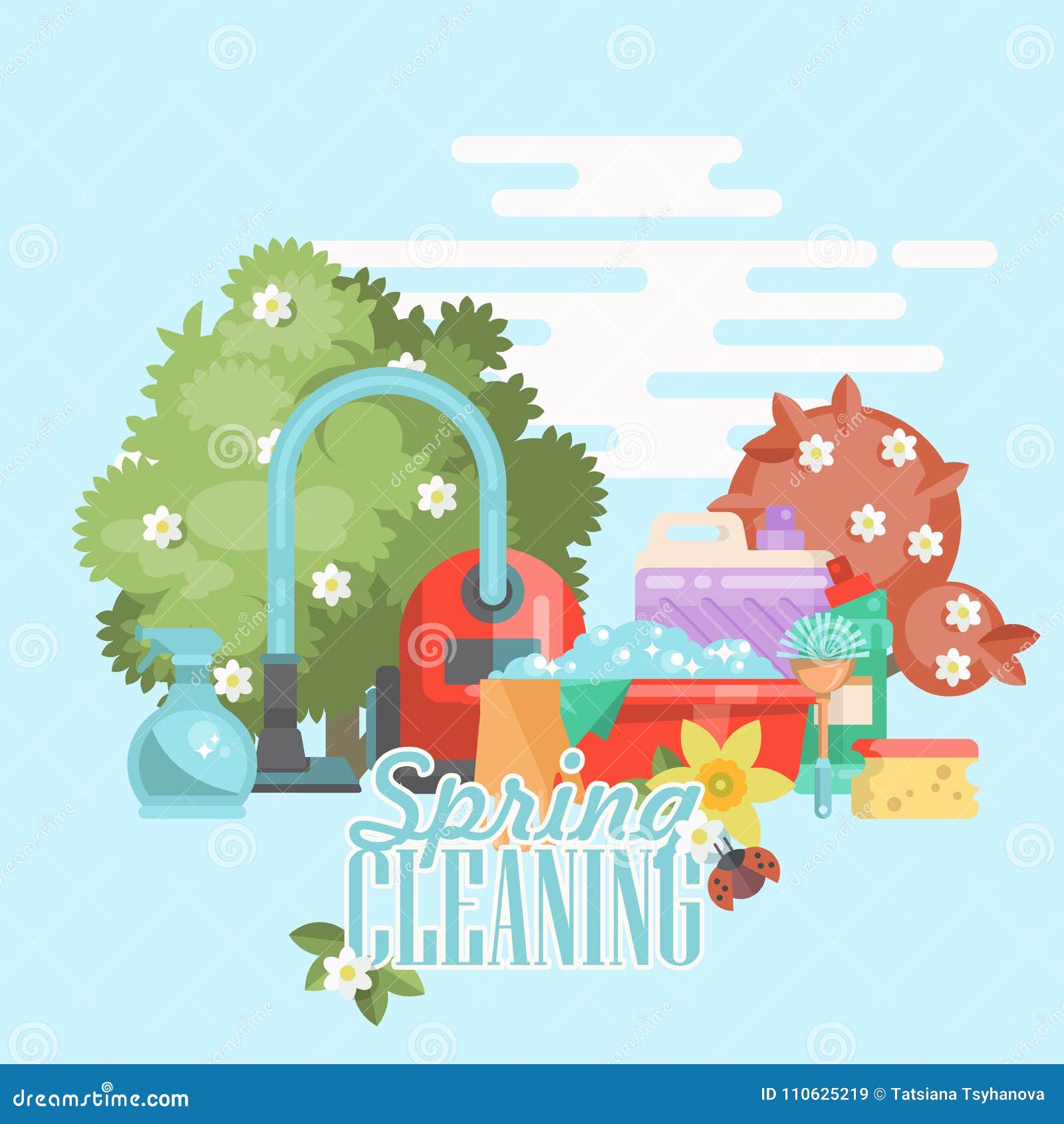 Spring Cleaning Card. Cleaning Service 24 Hours Vector ...