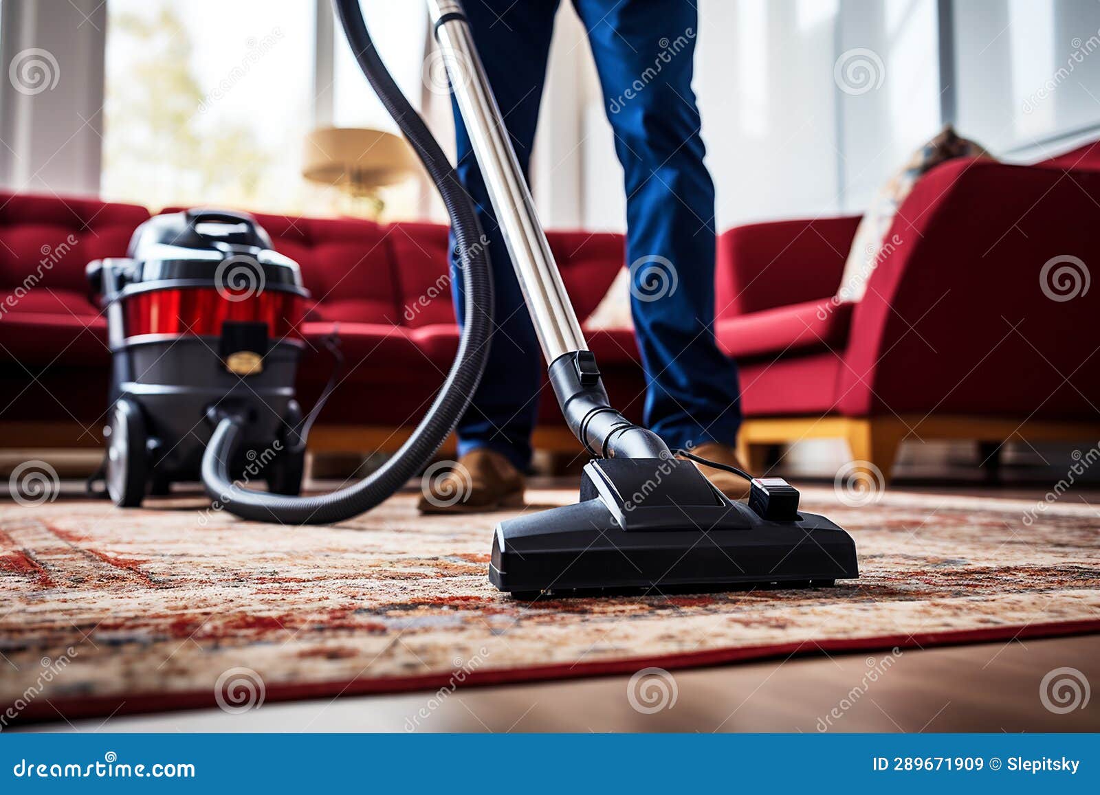 Cleaning Service Using Vacuum Cleaner Stock Image Image of apartment