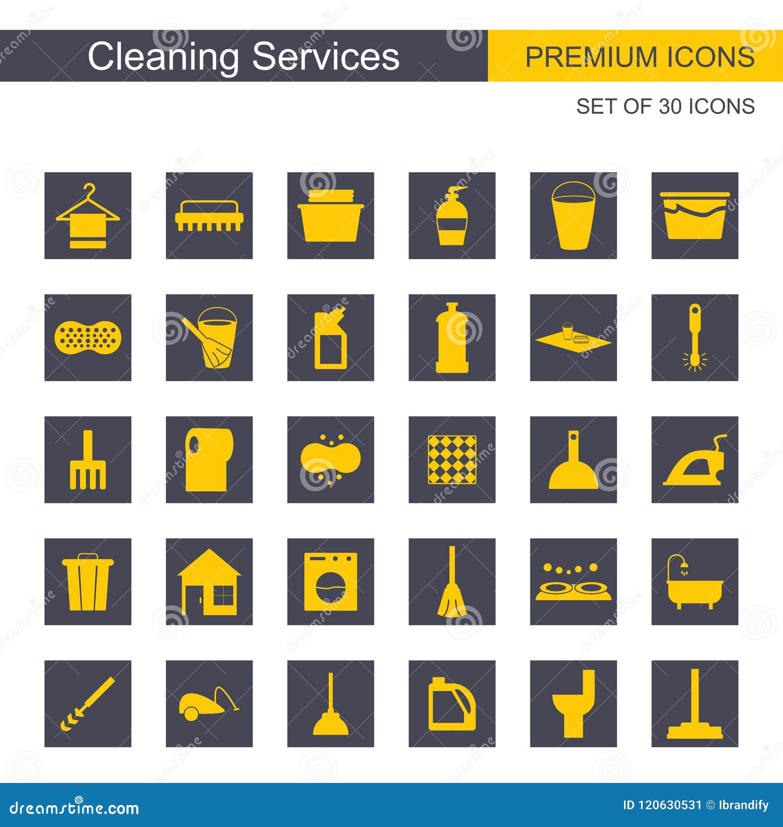 Cleaning Services Icons Set Stock Vector Illustration of vector, maid 120630531