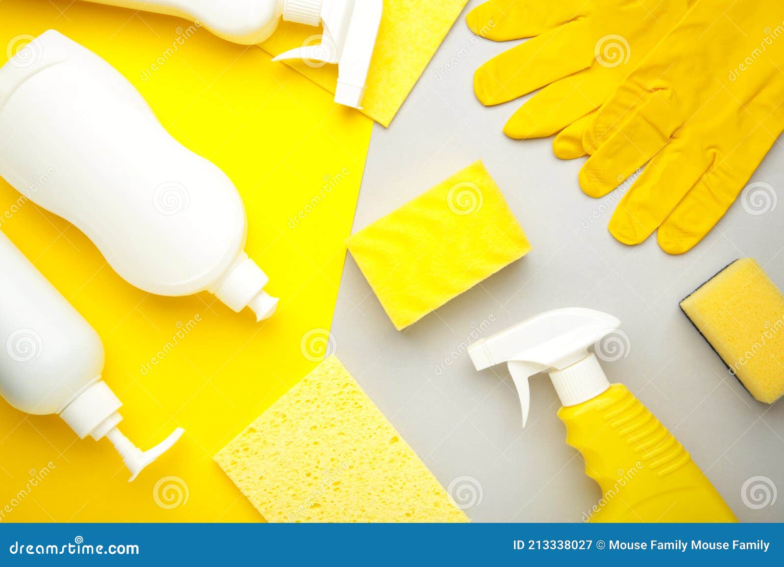Cleaning Set. Yellow and White Tools