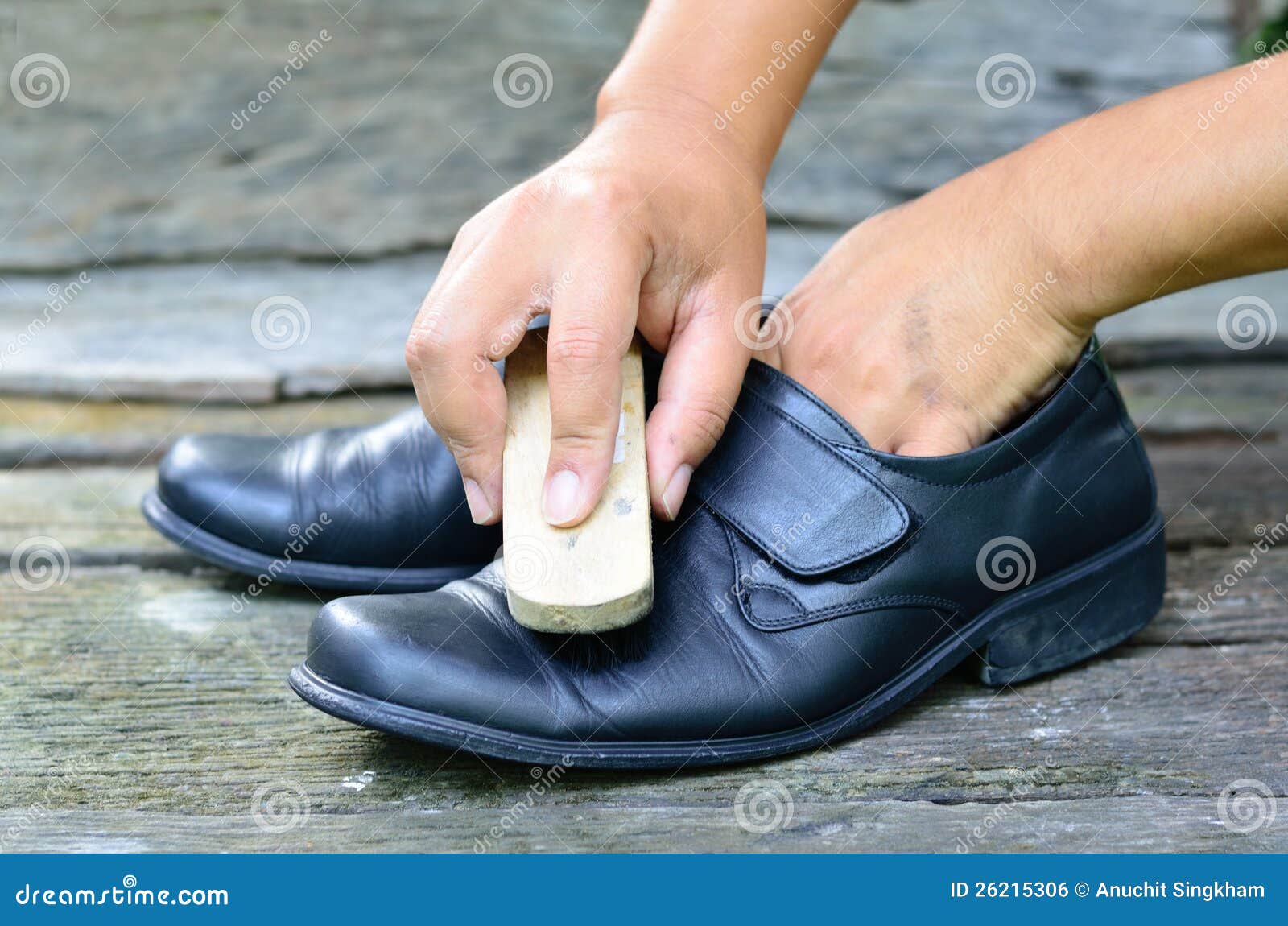 Cleaning Shoes By Hand Royalty Free Stock Image Image 26215306
