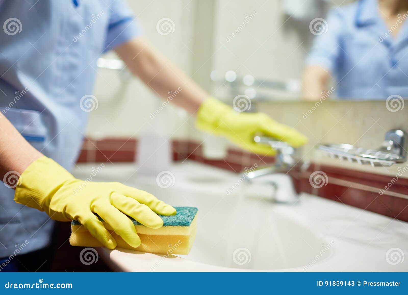 Cleaning sink with sponge stock image. Image of tidy 91859143
