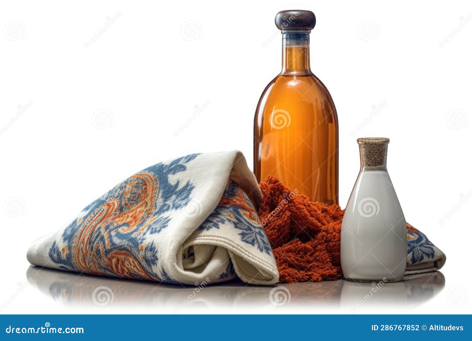 Cleaning Solution Bottle and Microfiber Cloth Stock Photo Image of
