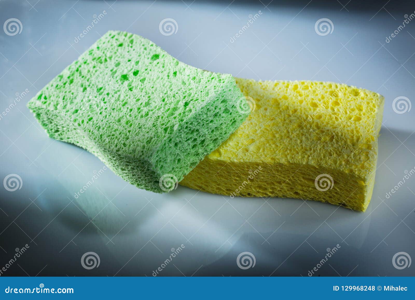 Cleaning Sponges on White Surface Stock Photo Image of backdrop
