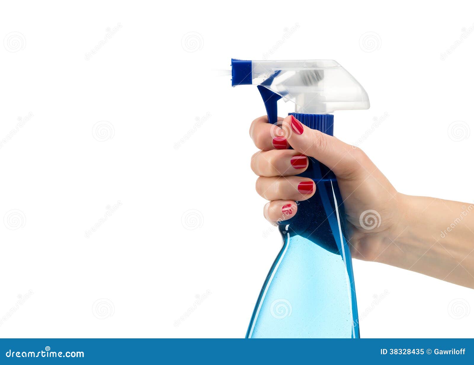 Cleaning spray in hand stock image. Image of glove, product 38328435