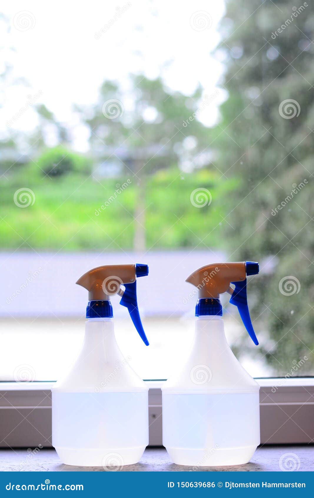 Cleaning Sprayers, Plastic Cans, for Cleaning Stock Photo Image of