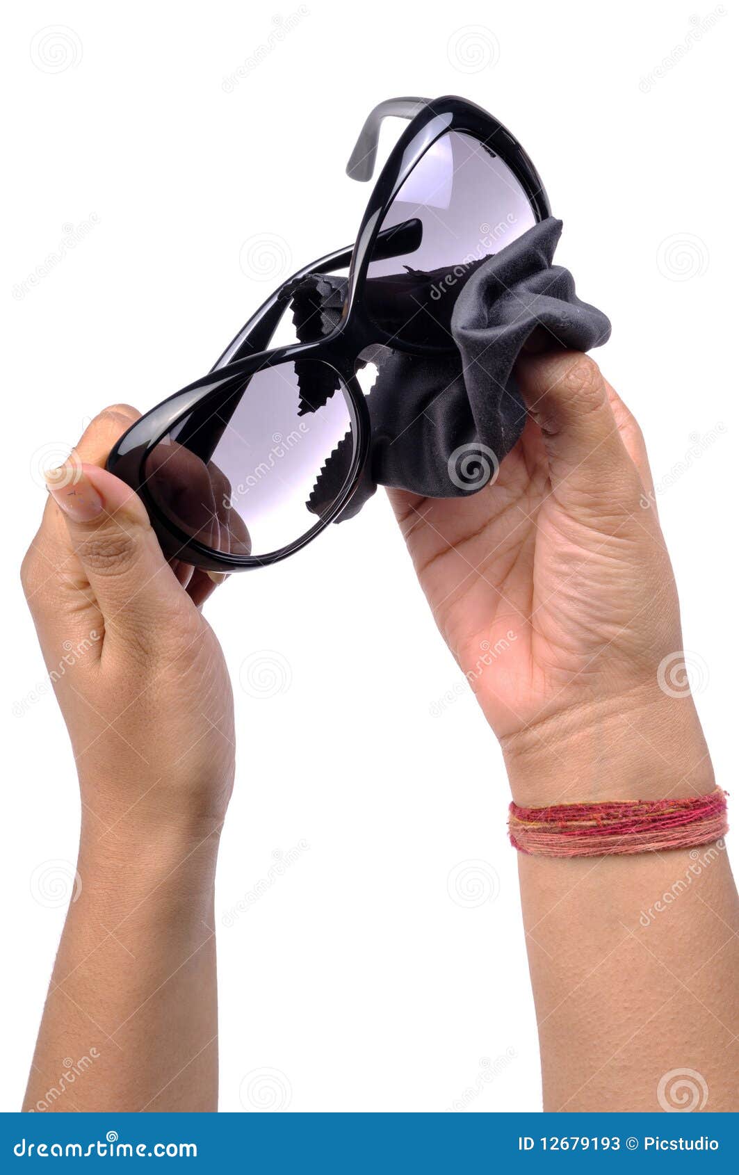 Cleaning sunglasses stock image. Image of colored, accessory 12679193