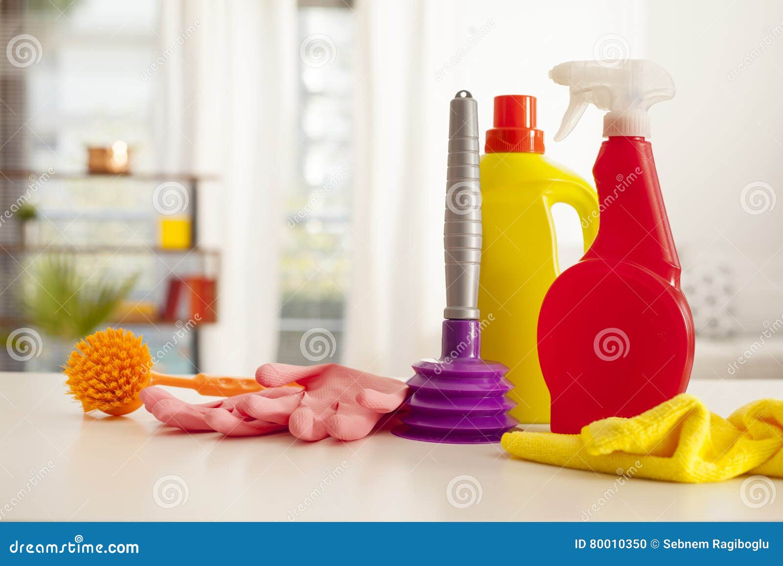 The Cleaning Supplies in Home Stock Photo Image of equipment, living