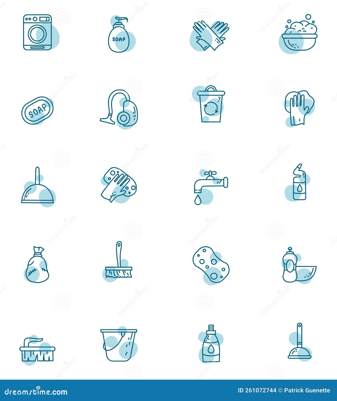 Cleaning supplies, icon stock vector. Illustration of equipment 261072744