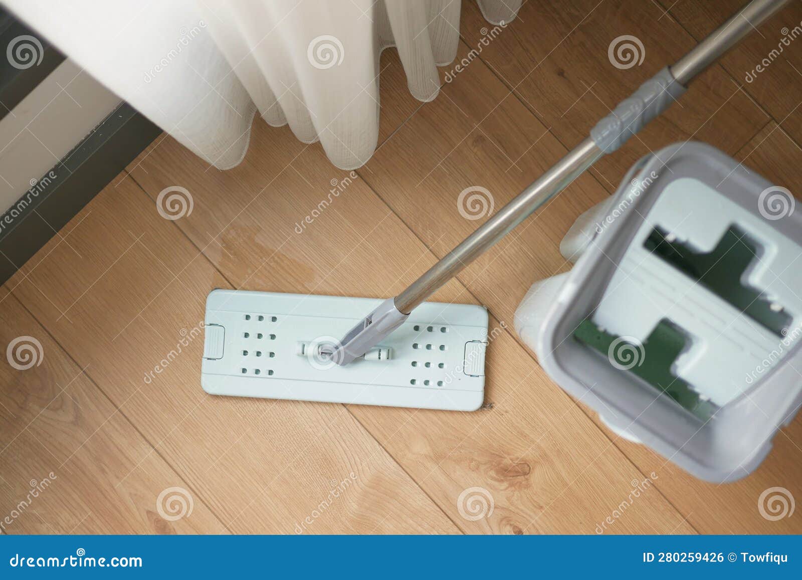 Cleaning Tiles Floor with Mop Stock Photo Image of room, routine