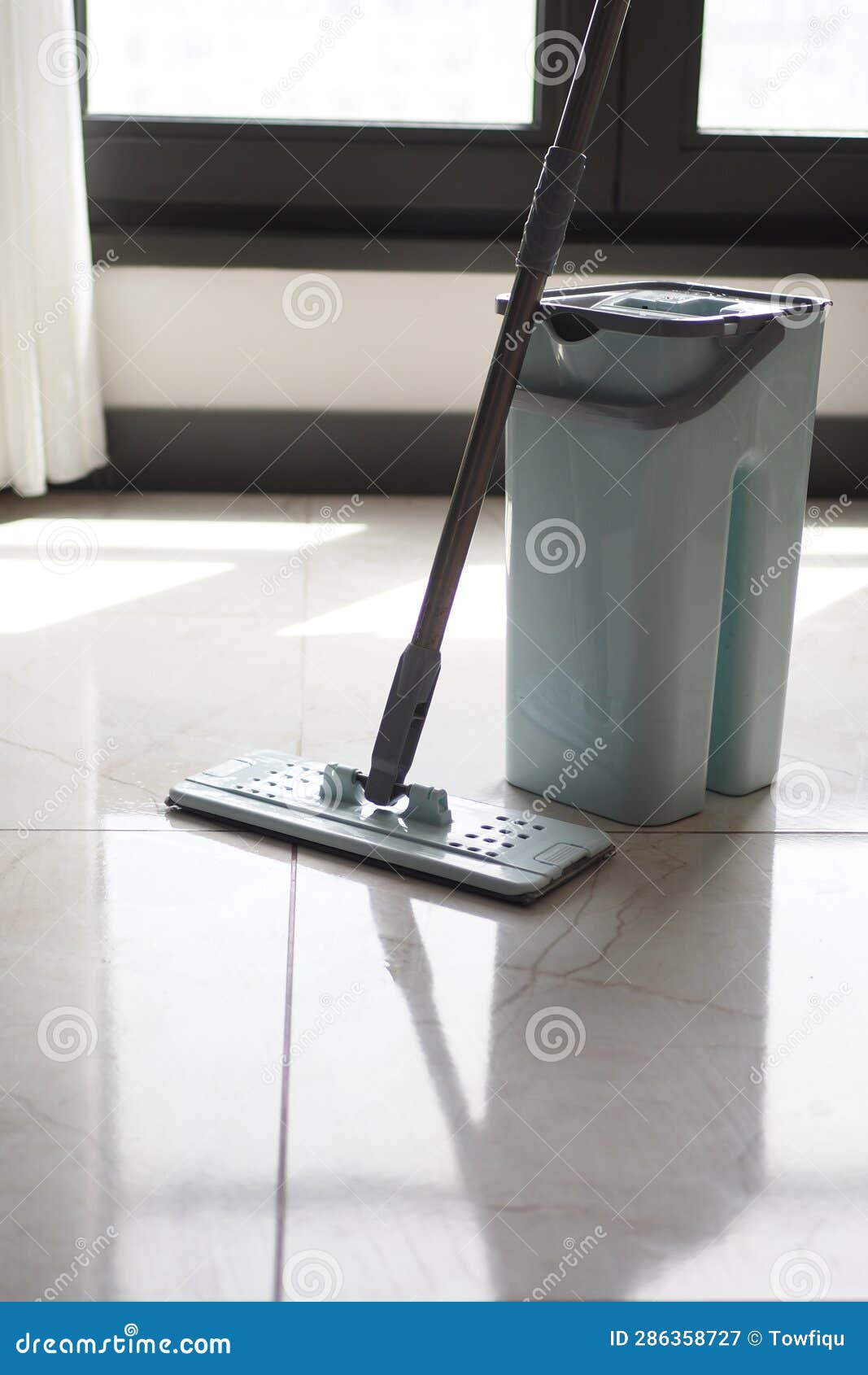 Cleaning Tiles Floor with Mop Stock Image Image of dust, room 286358727