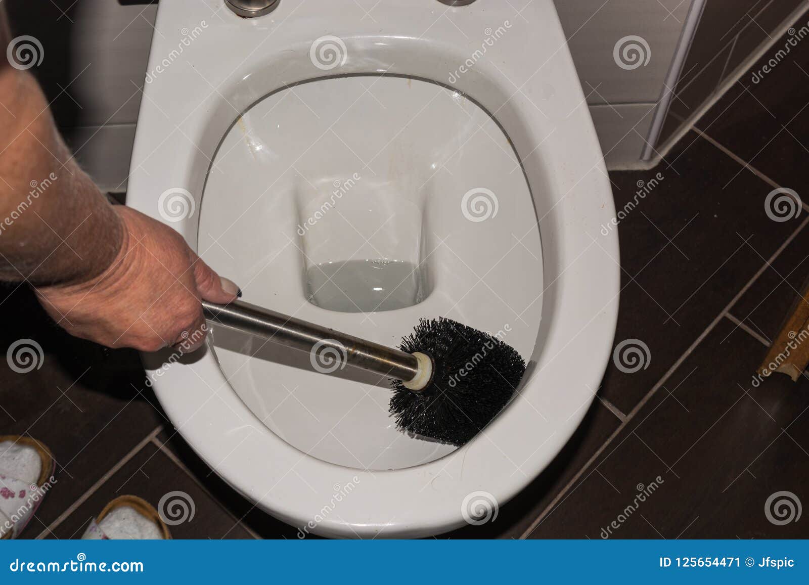 Cleaning from a toilet stock image. Image of dirty, bowl 125654471