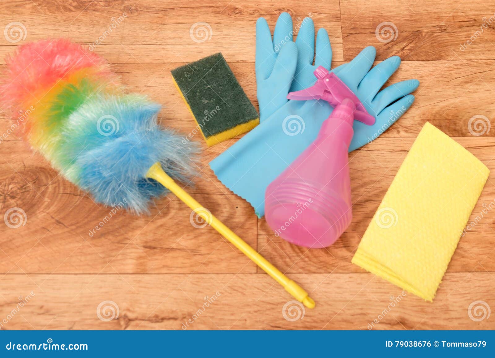 Cleaning Tools on a Parquet Stock Photo Image of plastic, housework