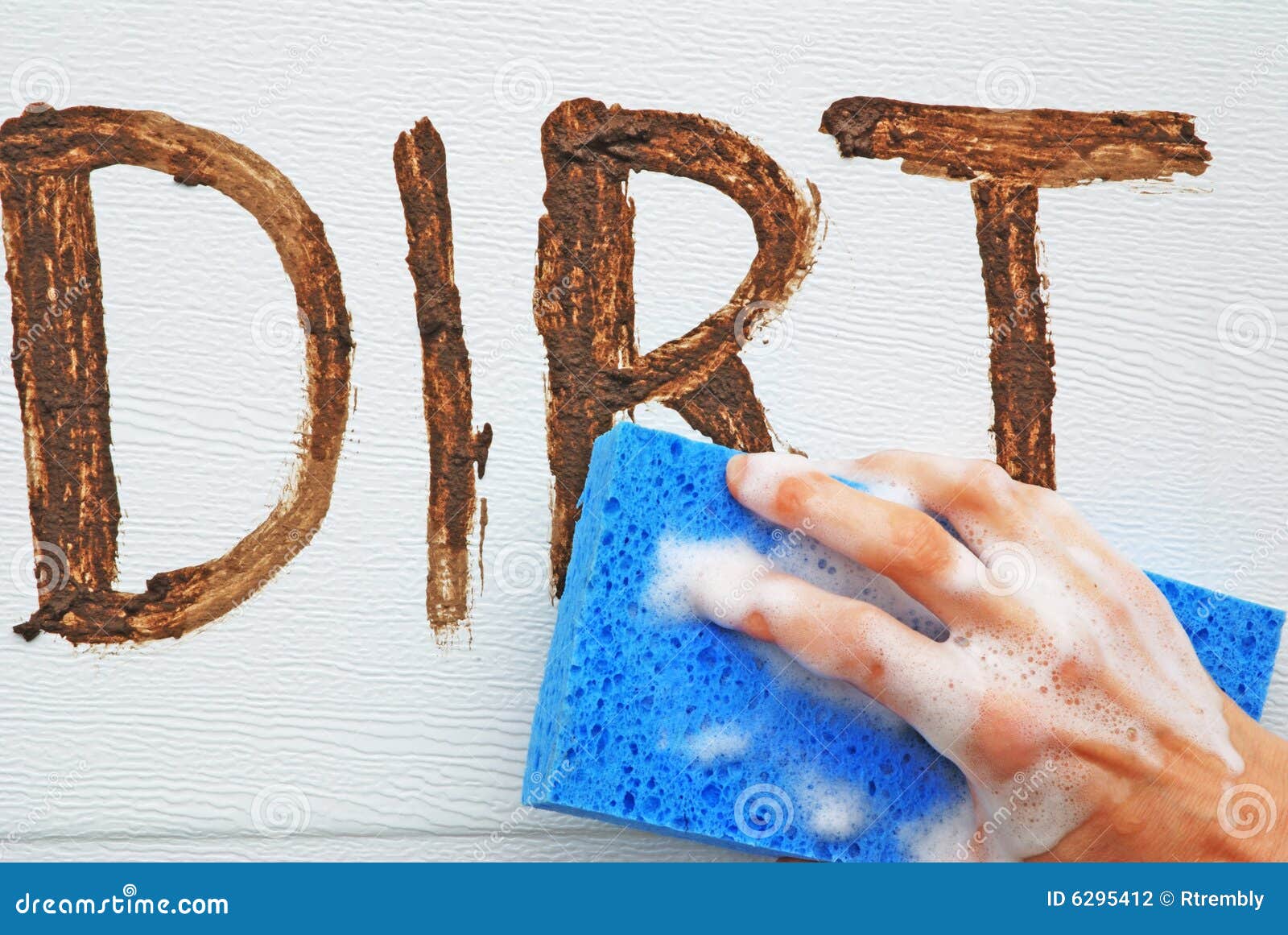 Cleaning up Dirt. stock photo. Image of suds, water, wall 6295412