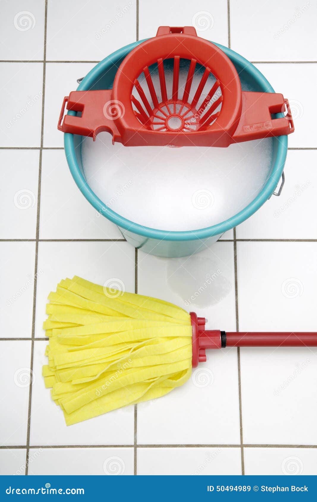 Cleaning Utensils, Mop and Bucket Stock Image Image of elevated, tile