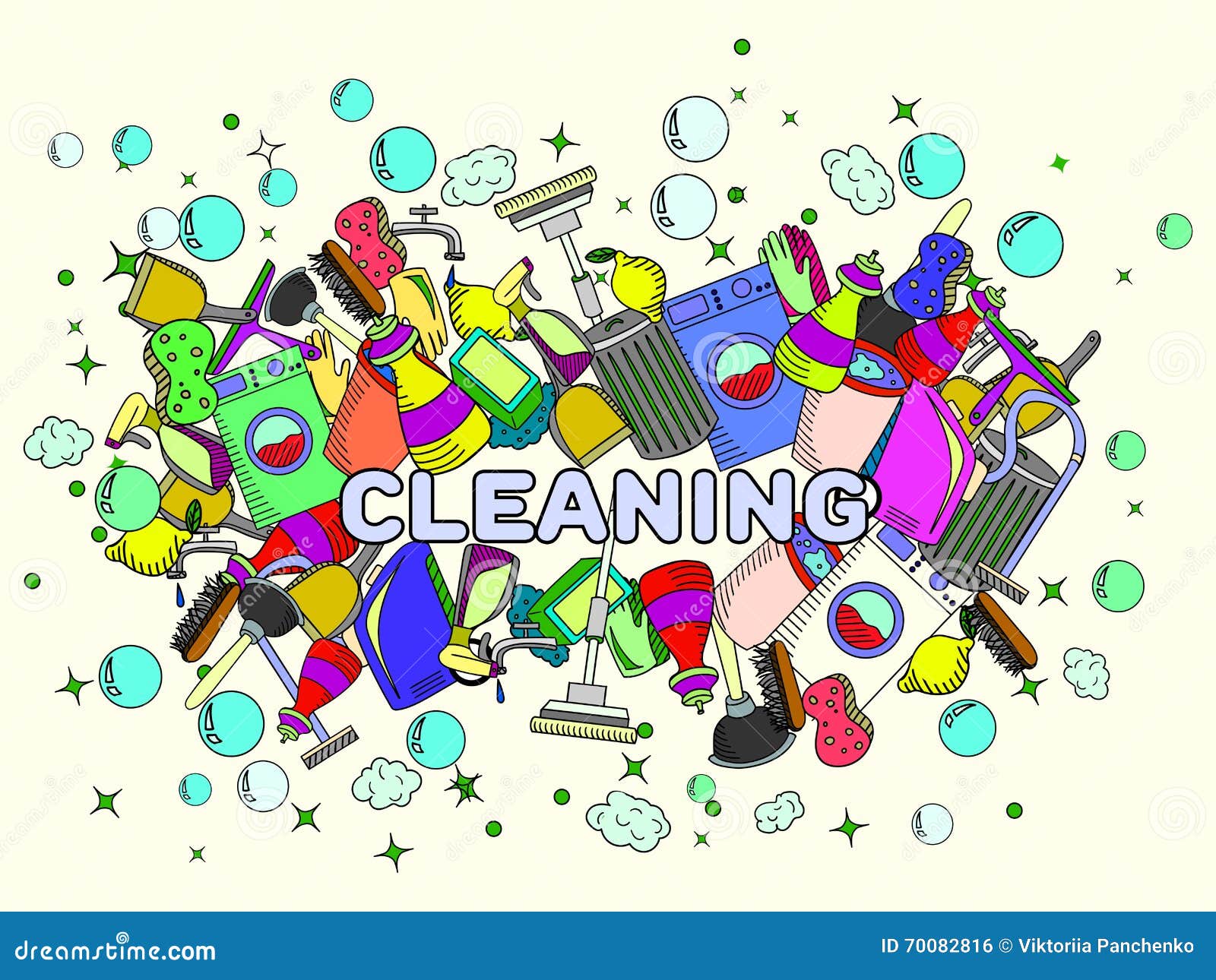 Cleaning Vector Illustration Stock Vector Illustration of housework