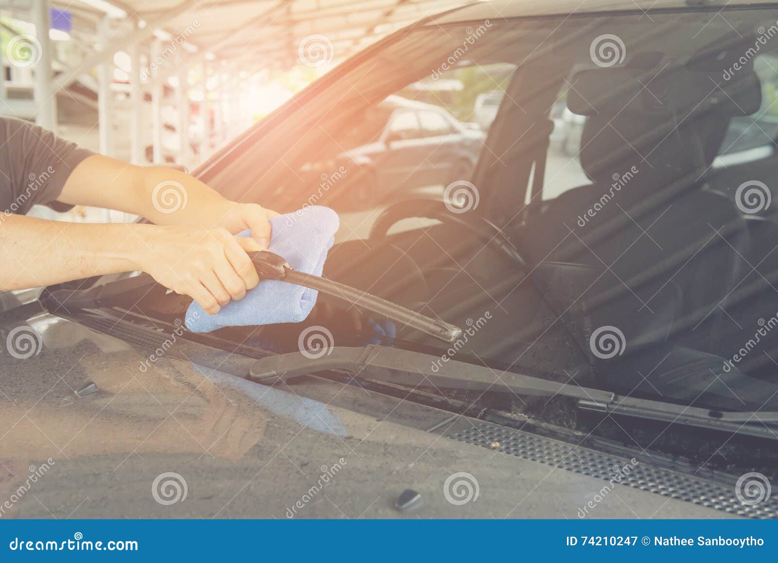 Cleaning a Windshield Wiper Stock Image Image of pressure, alloy