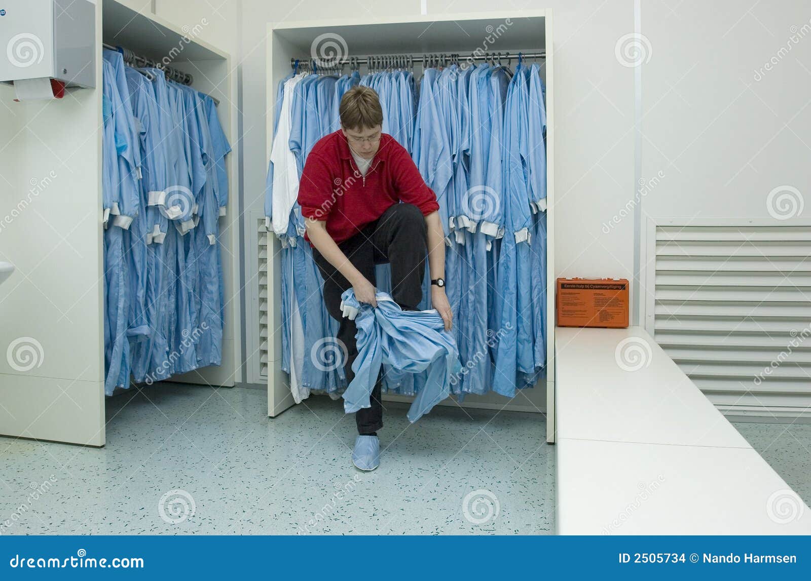 Cleanroom clothing stock photo. Image of work, chip, instruction 2505734