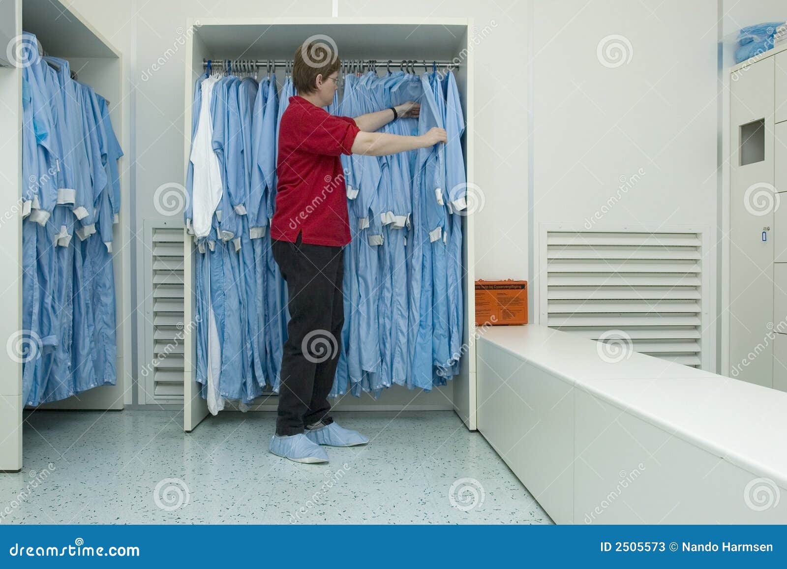 Cleanroom clothing III stock image. Image of work, dust 2505573
