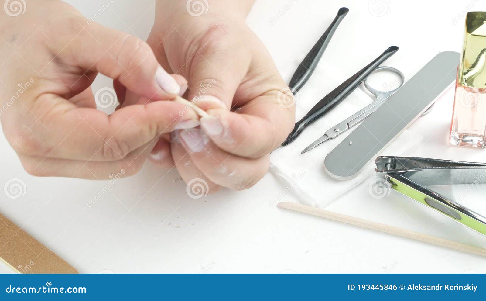 Pedicure with a Bamboo Stick.Removal of Cuticle on the Nails.Pink Dividers  Toes Stock Video - Video of nature, flower: 191483095