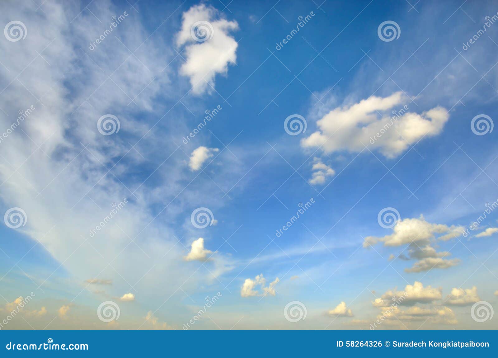 Clear Blue Sky With White Cloud Wallpaper Background