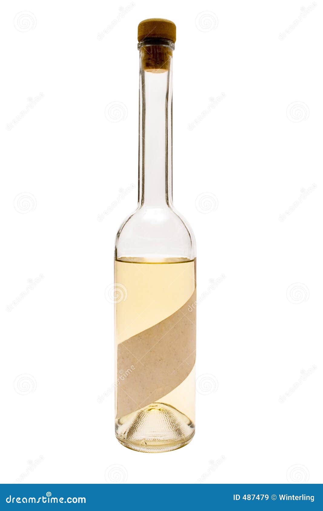 clear bottle of booze w/ blank label (path included)