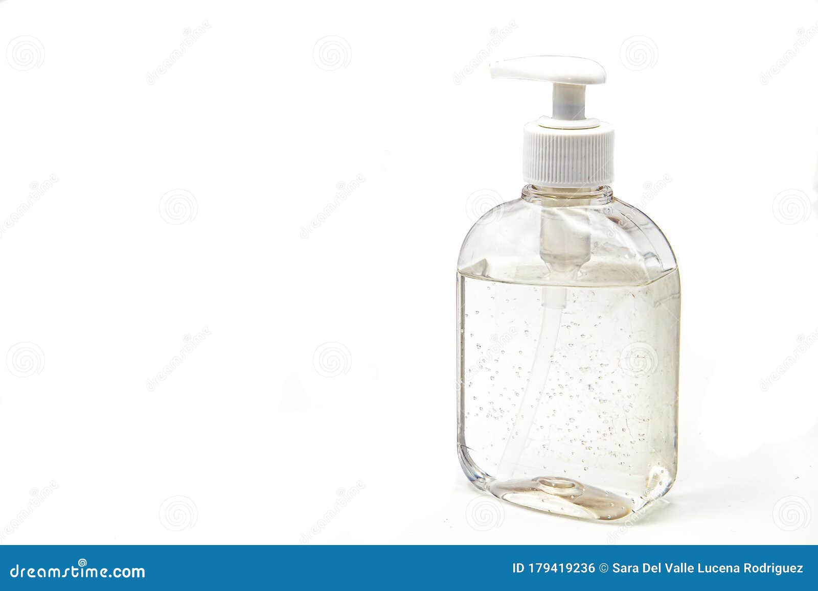 hydroalcoholic gel bottle with hands for deep medical cleaning