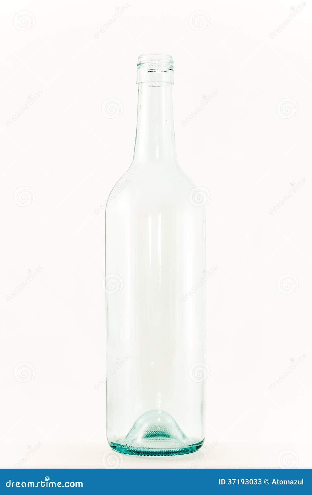Clear Empty Glass Wine Bottle on White Stock Image Image of white
