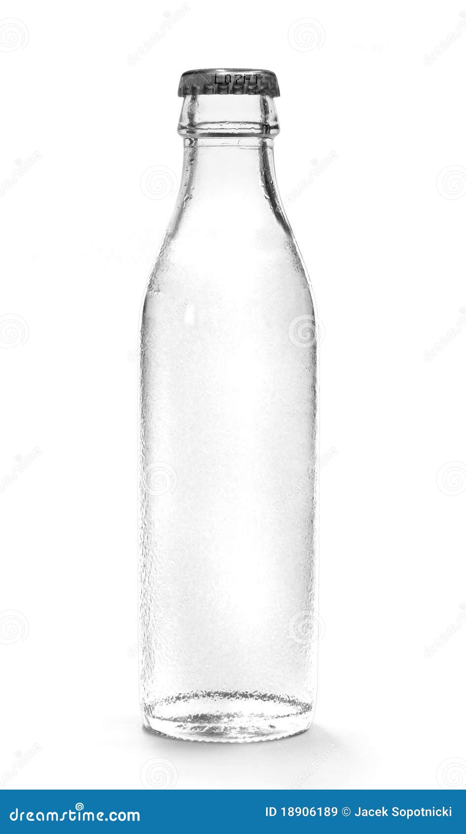 Clear glass bottle stock image. Image of isolated, white