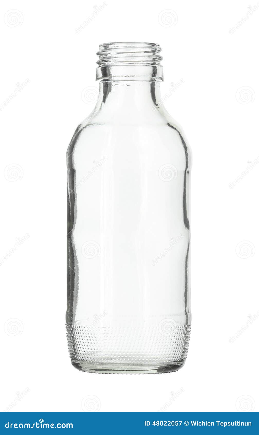 Clear Glass Bottle Isolated On White Background Stock Image - Image of drink, neck: 48022057
